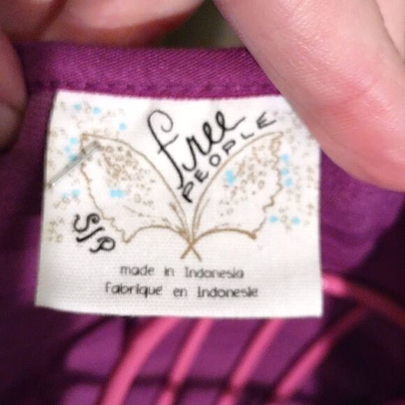 Free People Purple Ruffled Tank Top szSmall - Picture 3 of 6